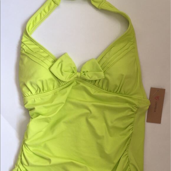 NWT Cremieux Tankini Halter Top in Vibrant Yellow Size S - Picture 1 of 4